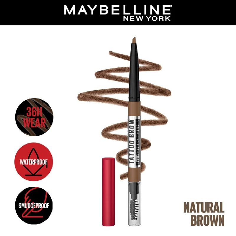 Maybelline Waterproof Eyebrow Pencil, With Precision Tip,Tattoo Brow Pencil, Natural Brown-2.webp